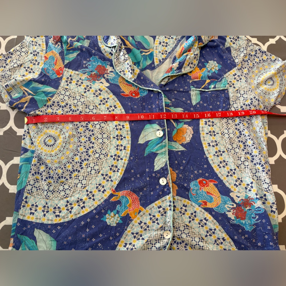 Johnny Was Carly Koi Print Soft pajama shorts set - Picture 7 of 9